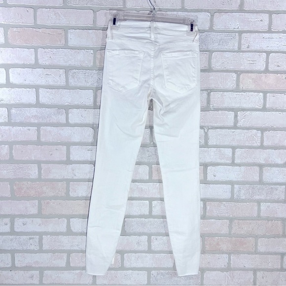 Frame Denim Le Skinny de Jeanne Raw Stagger Hem Jeans in Blanc Size 24 - Picture 8 of 12